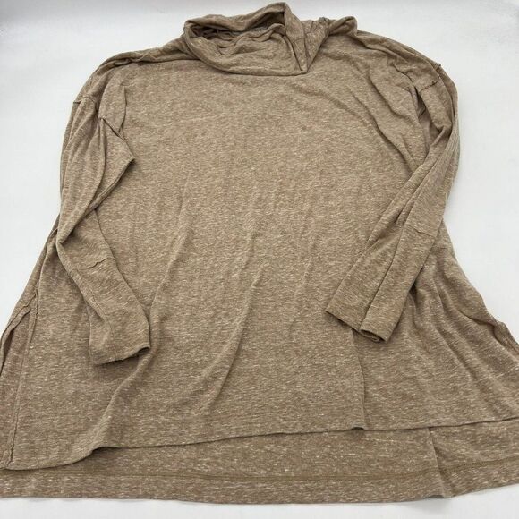 Free People Beige Long Sleeve Turtleneck Top Size Small - Picture 1 of 3